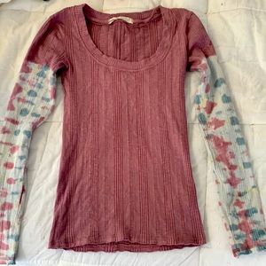 We The Free tie dye long sleeve thick layer tshirt